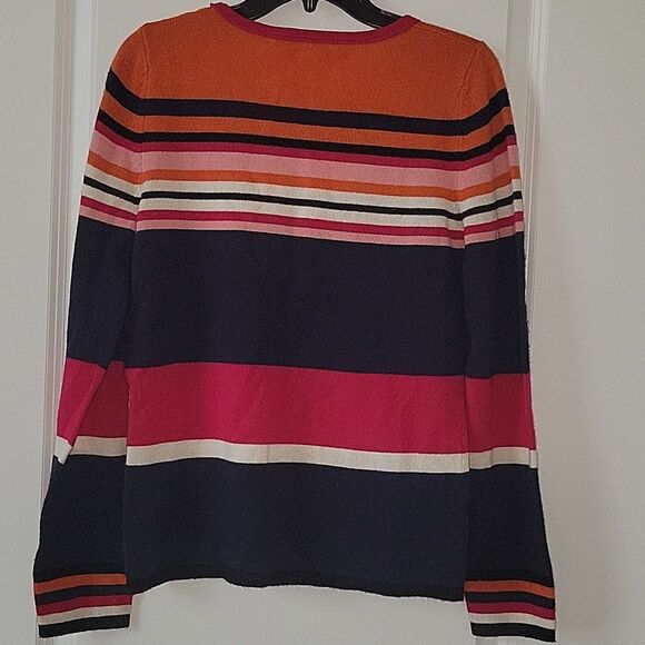 Diane von Furstenberg Jolanta Striped Multi  Sweater DVF Wool Cashmere NWT LARGE - Picture 7 of 7